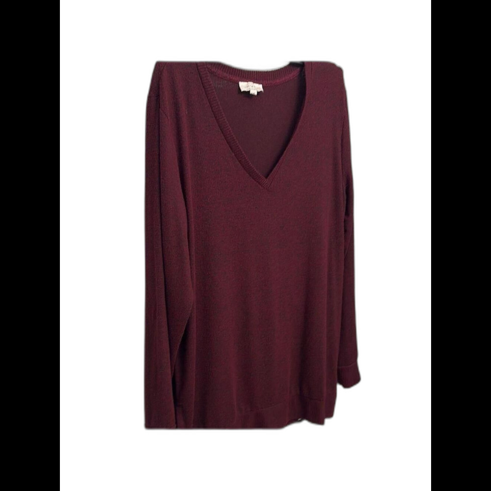 Lucky Brand Women's Burgundy Sweater-LG